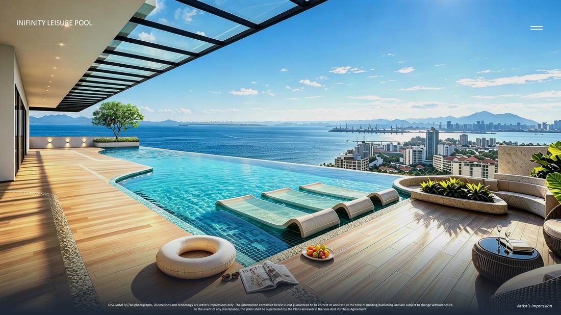 Daytime infinity pool view